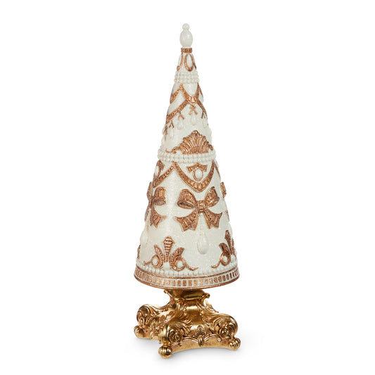Royal Court Collection - 15.5" Pearl Embellished Cone Tree