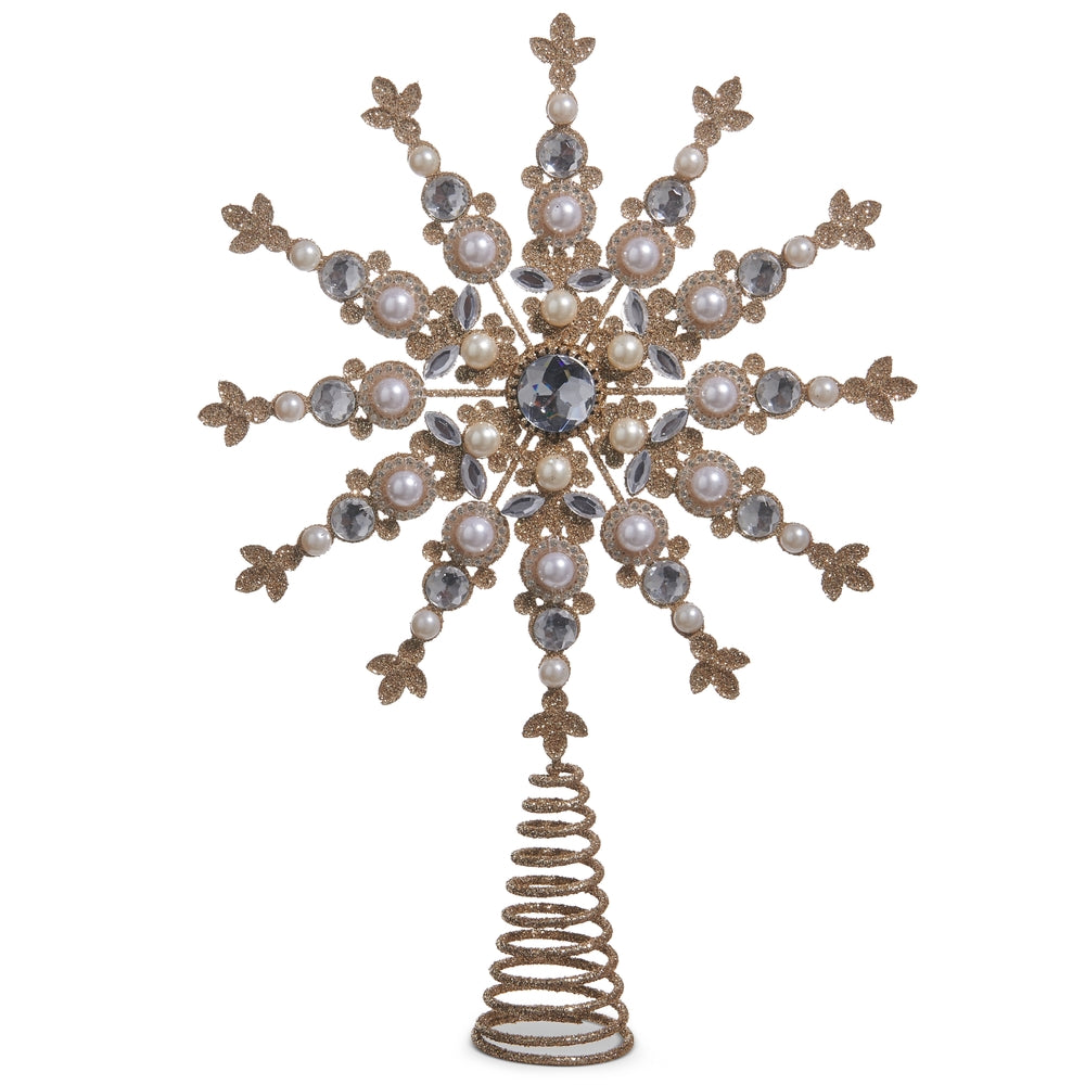 Royal Court Collection - 13.5" Jeweled and Pearl Star Topper