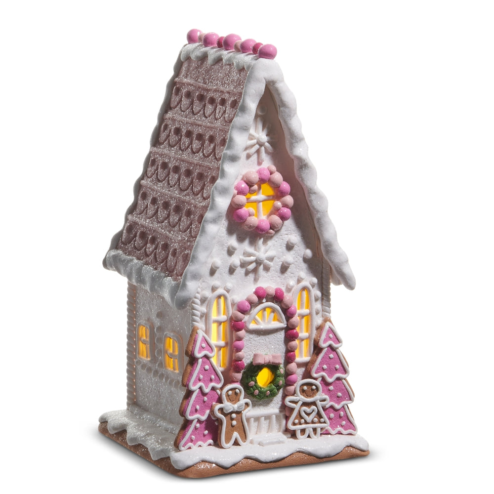 12" Pink Gingerbread House