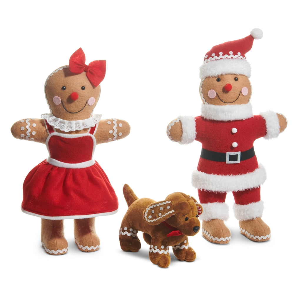 16" Gingerbread Family with Dog