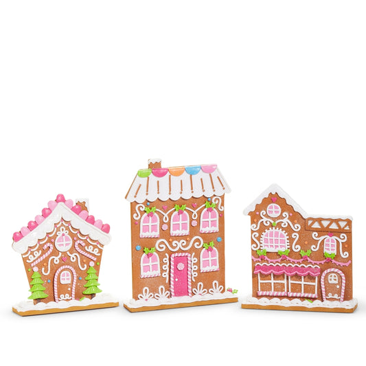 12" Bright Gingerbread Village Set