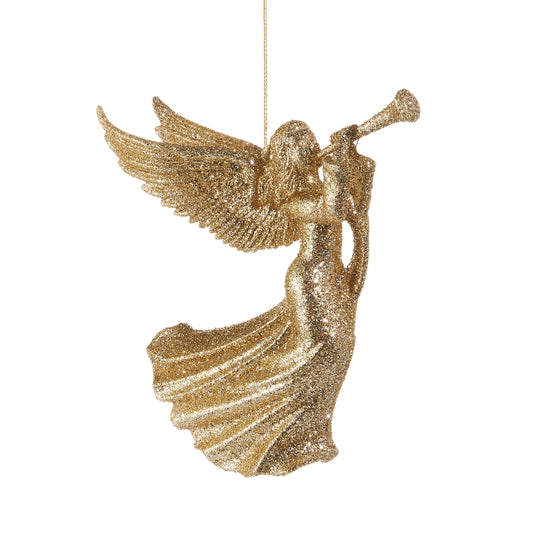Royal Court Collection -  6" Champagne Glitter Angel Ornament