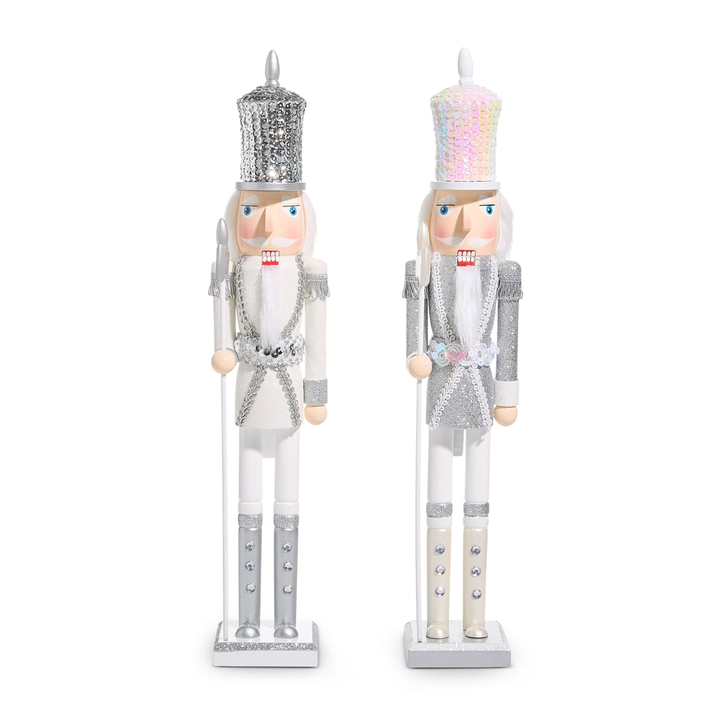 Royal Court Collection - 18.5" White and Silver Nutcracker