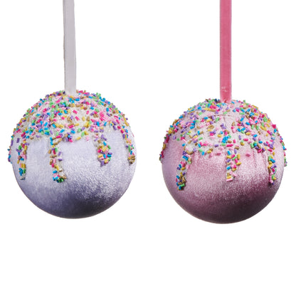 Santa's Sweet Shoppe Collection - 4" Candy Sprinkle Velvet Ornament