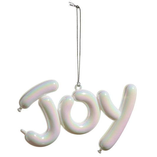 Royal Court Collection - 5" White Iridescent Joy Ornament