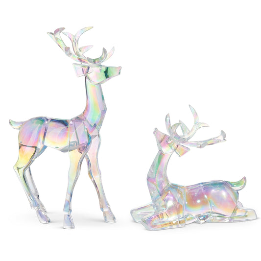 Royal Court Collection - Clear Iridescent Deer - SET OF 2