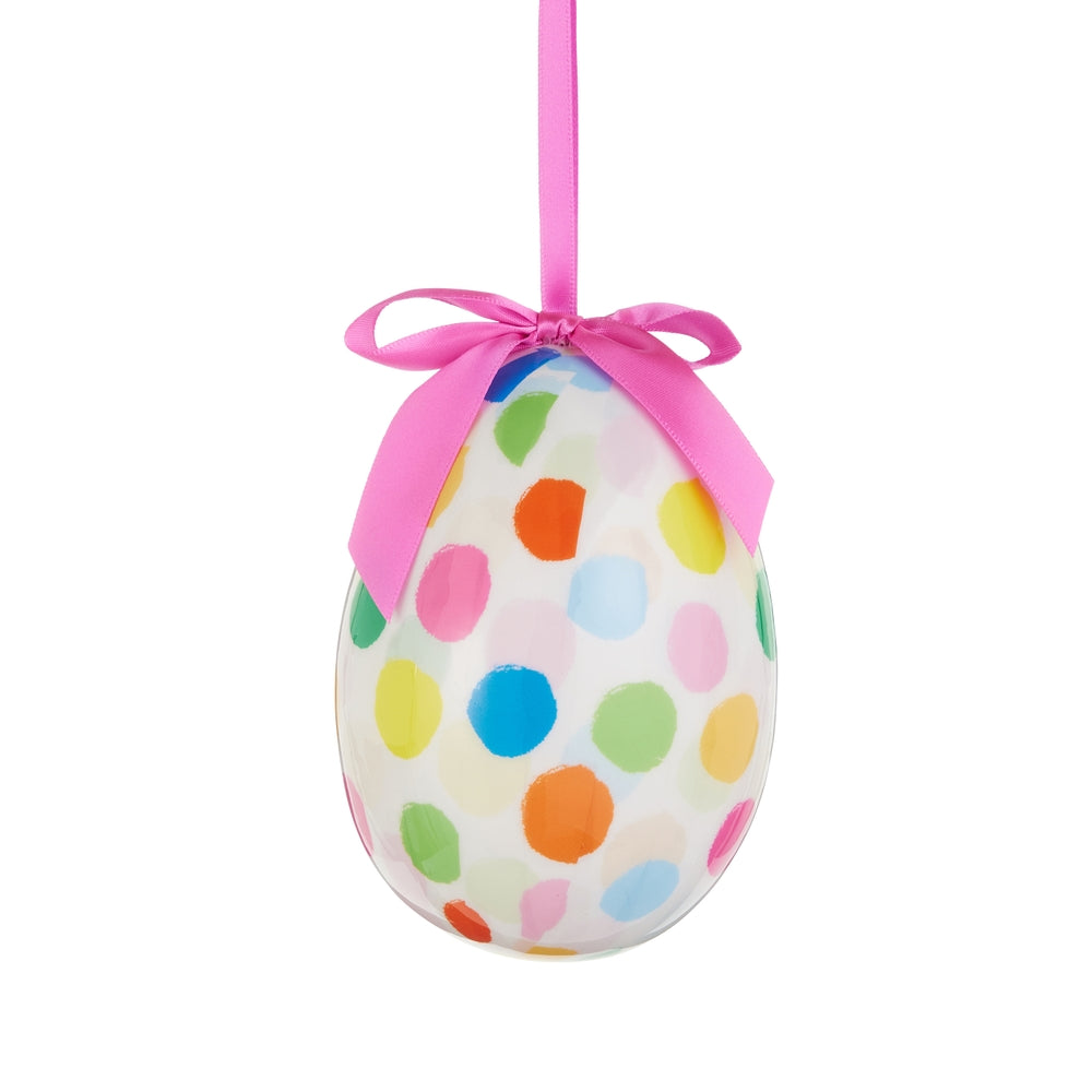4.5" Polka Dot Confetti Egg Ornament