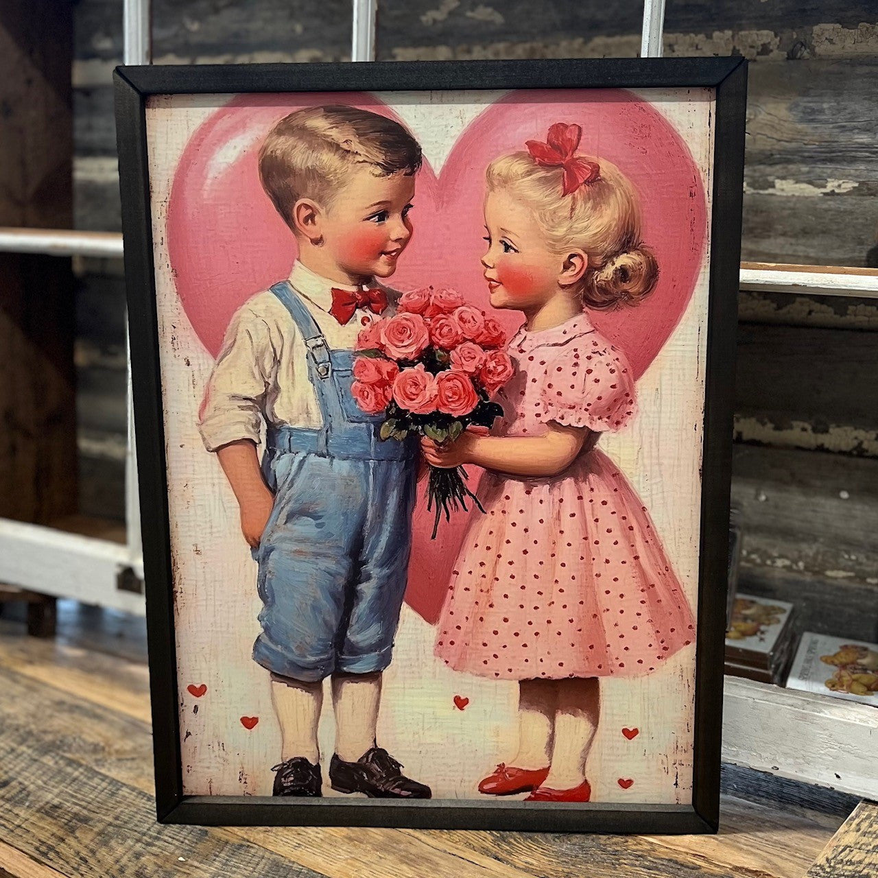 18" x 24" Vintage Cuties Valentines Day Box Frame