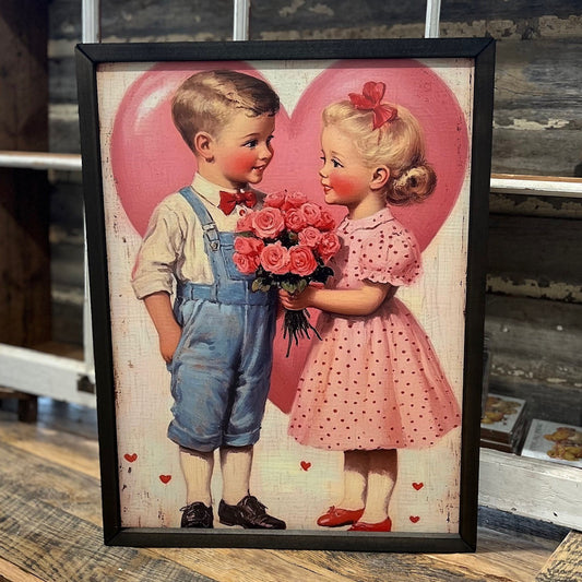 18" x 24" Vintage Cuties Valentines Day Box Frame