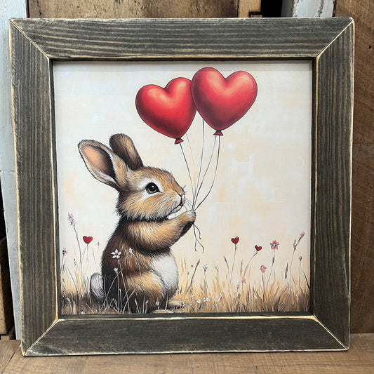 12" x 12" Love Bunny Wall Art