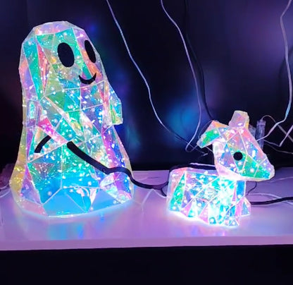 15” Iridescent LED Ghost Walking Dog