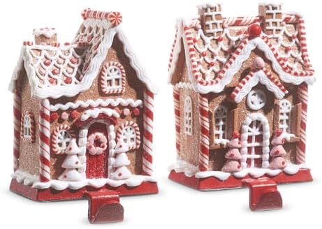 Set of 2 - Jingle & Cocoa 6.5" Gingerbead Stocking Holder