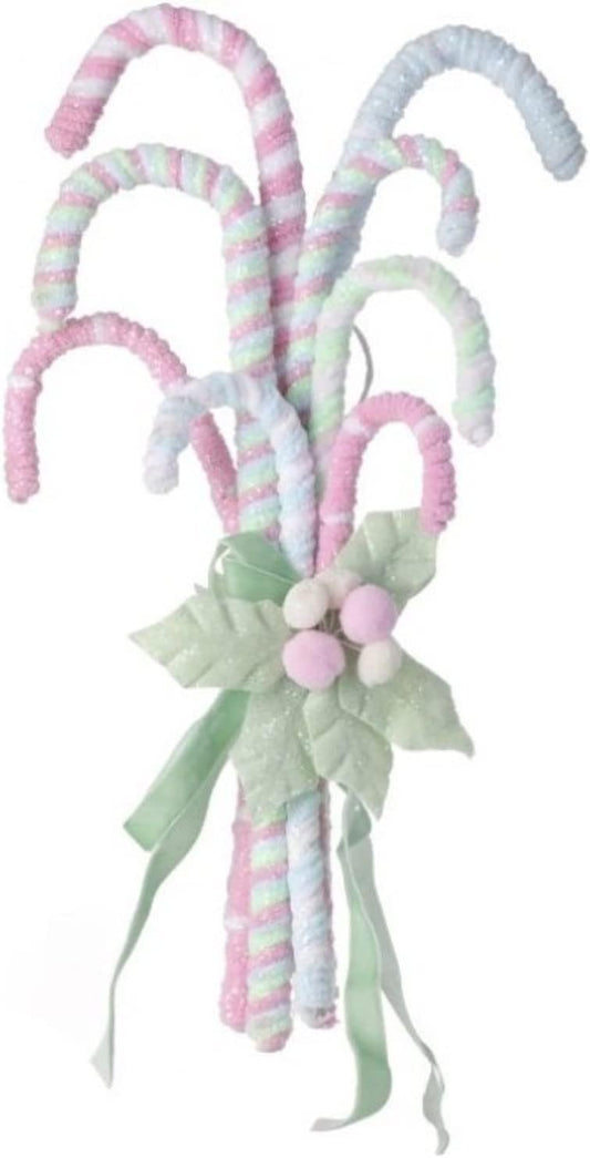 Frosted Pastel Candy Cane Bunch of Tree Picks