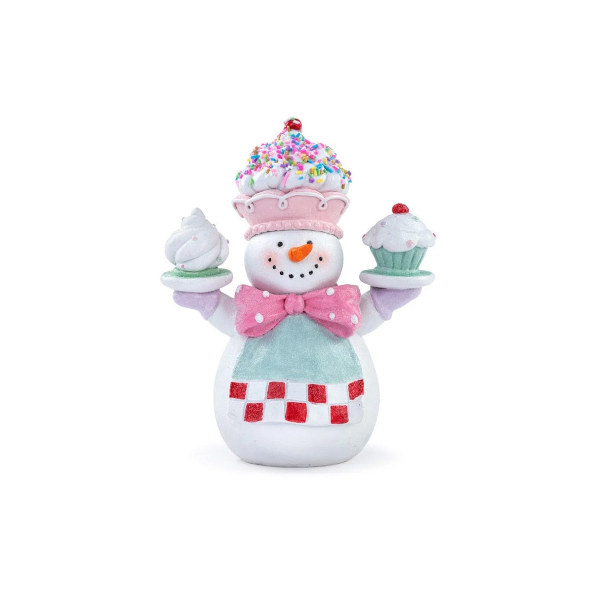 Santa's Sweet Shoppe Collection - 7.5" Snowman Holding Cup Cake