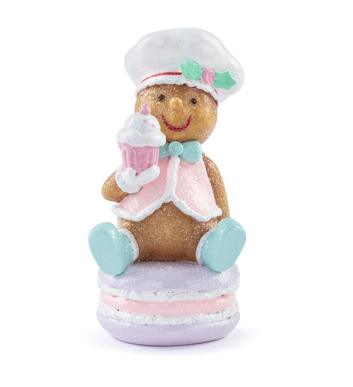 Santa's Sweet Shoppe Collection - 6.25" Gingerbread Man Sitting on Cookie