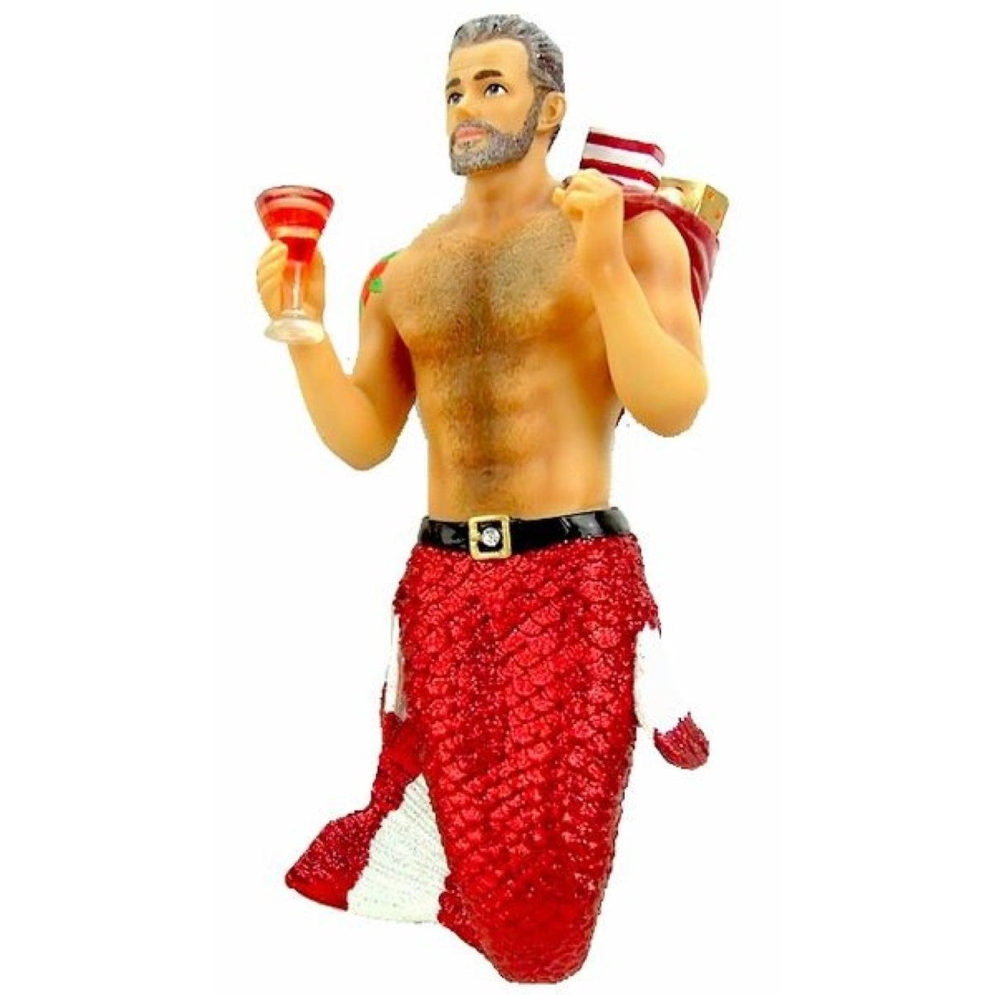 December Diamonds Mermen Figurine - Santa Daddy Ii With Presents.