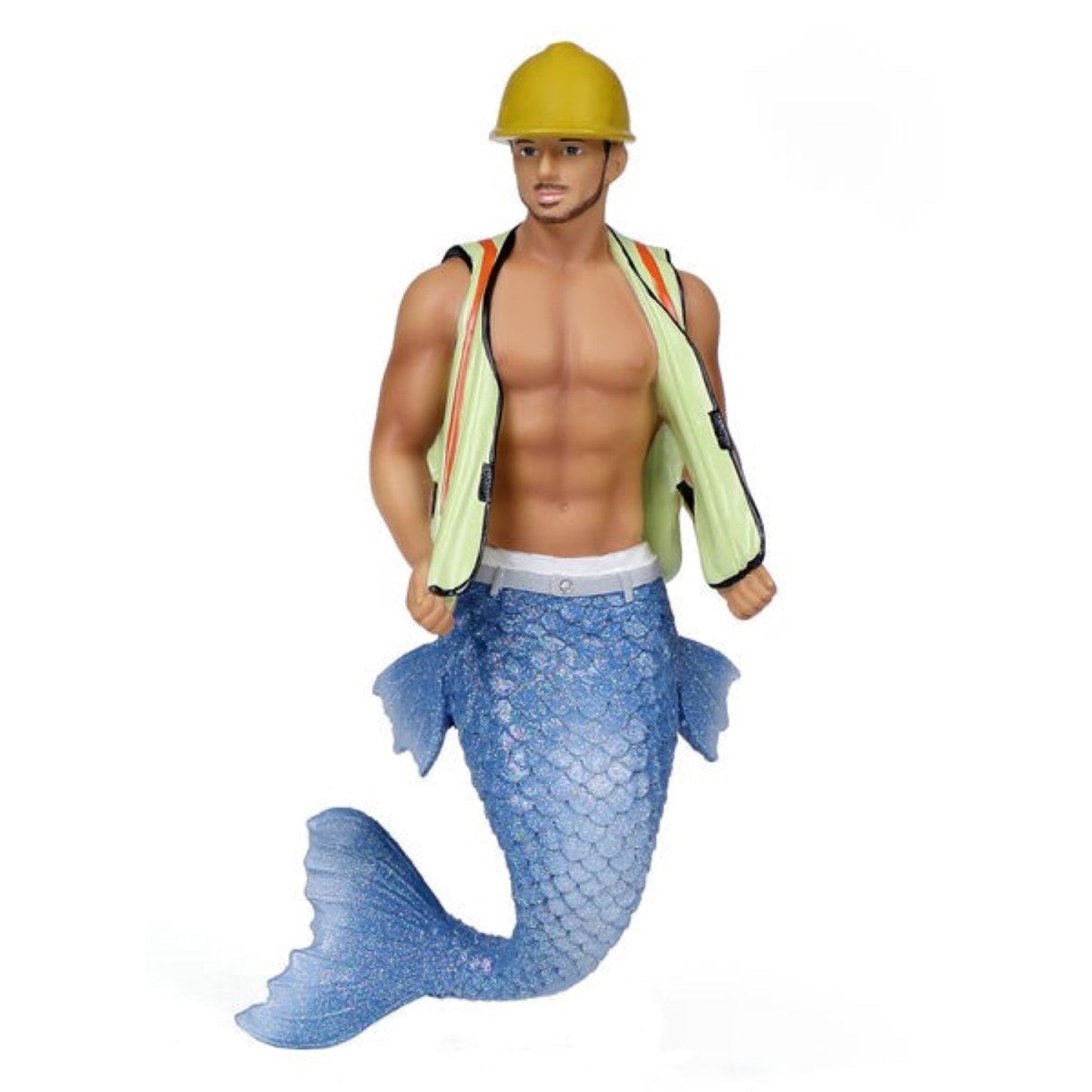 December Diamonds Mermen Figurine - Hard Hat Construction