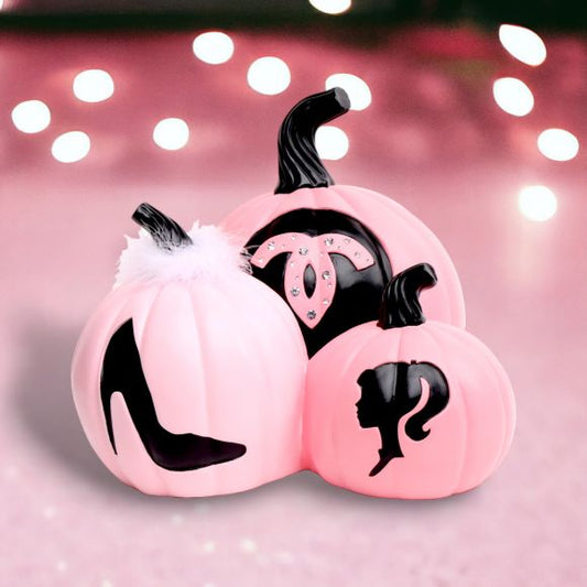 December Diamonds Halloween Boo Ville Pink Pumpkin Trio