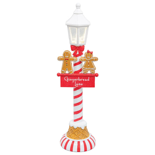 14" Candied Gingerbread Lamppost Tabletop
