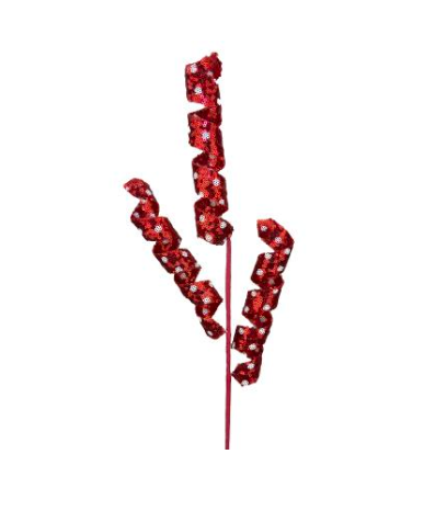 Sequin Polkadot Frizzy Curly Spray  H24 red