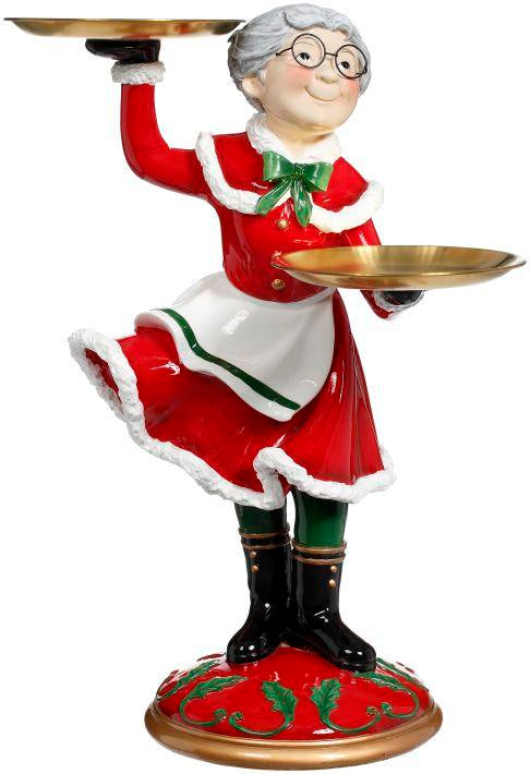 24" Joyful Mrs.Claus with Tray