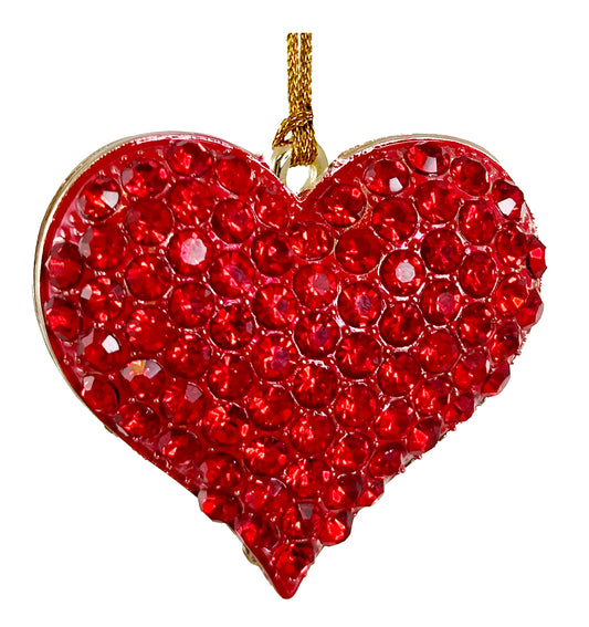 Valentine's Day - 1.77" Metal Rhinestone Heart Ornament