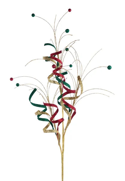 35"L GLTTR CURL/MONOFILAMENT BALL SPRAY HUNTER/BURGUNDY/GOLD