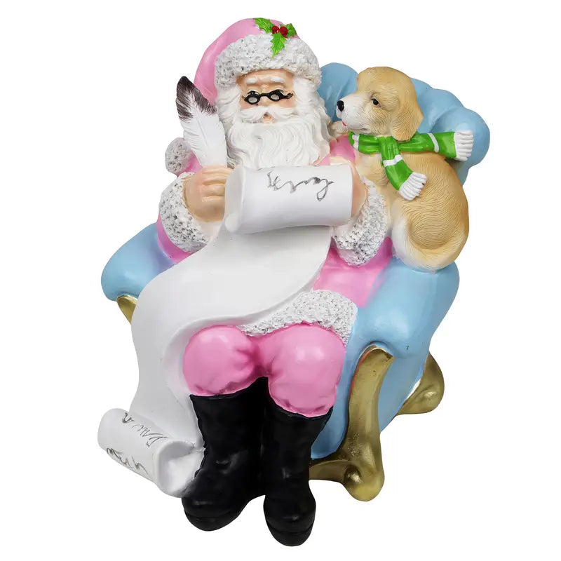 Santa's Sweet Shoppe Collection - 8" Mr. Claus Figurine with Dog