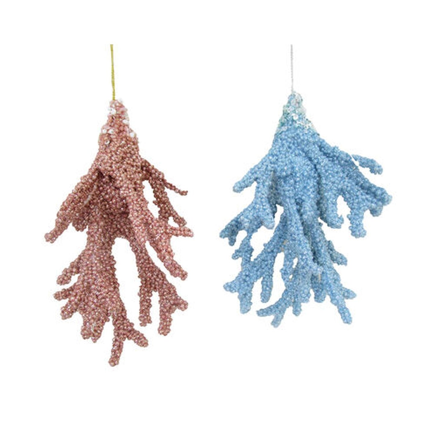 December Diamonds Coastal Jewels Set Of 2 Assortment Coral Dangle Ornaments