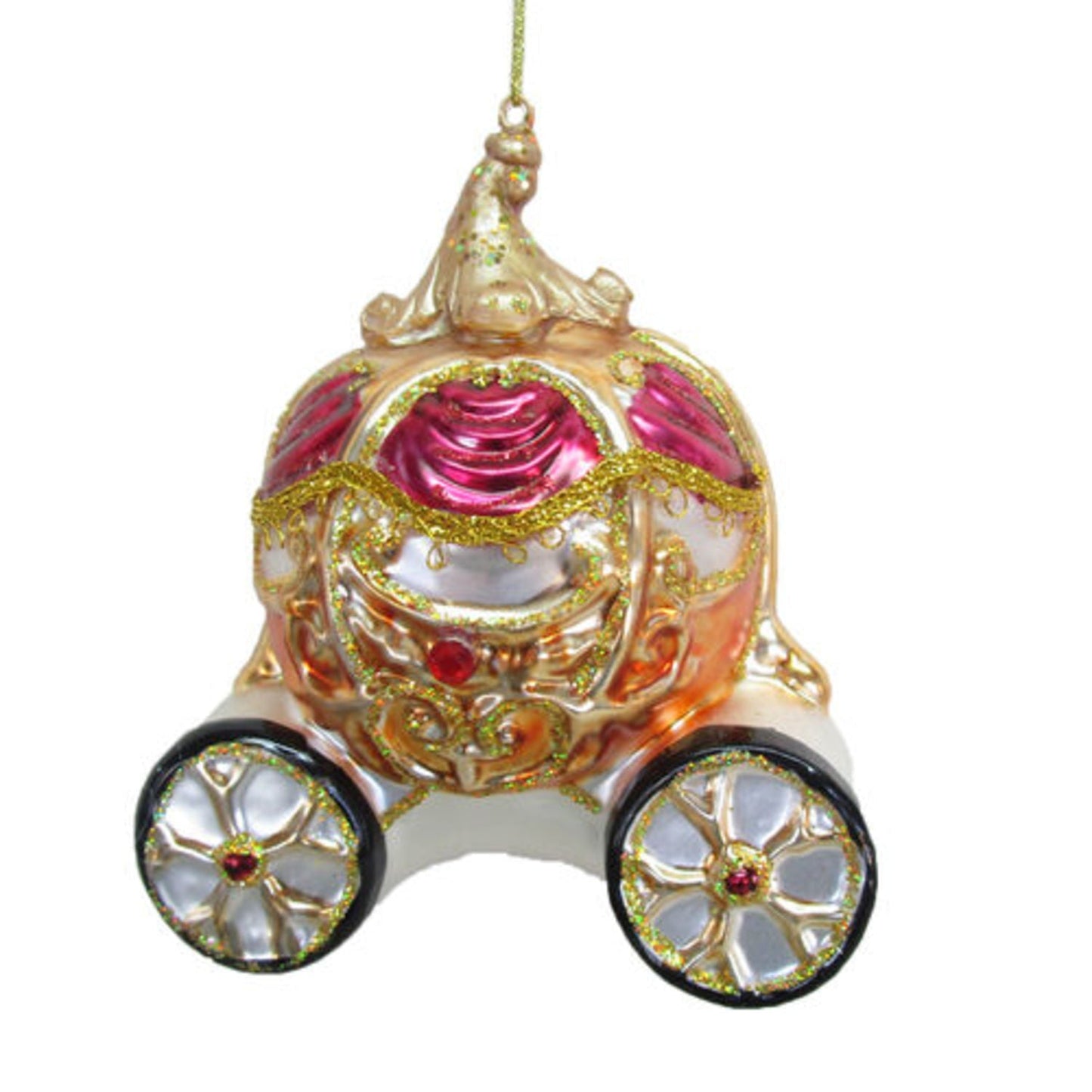 December Diamonds Pumpkin Carriage Ornament