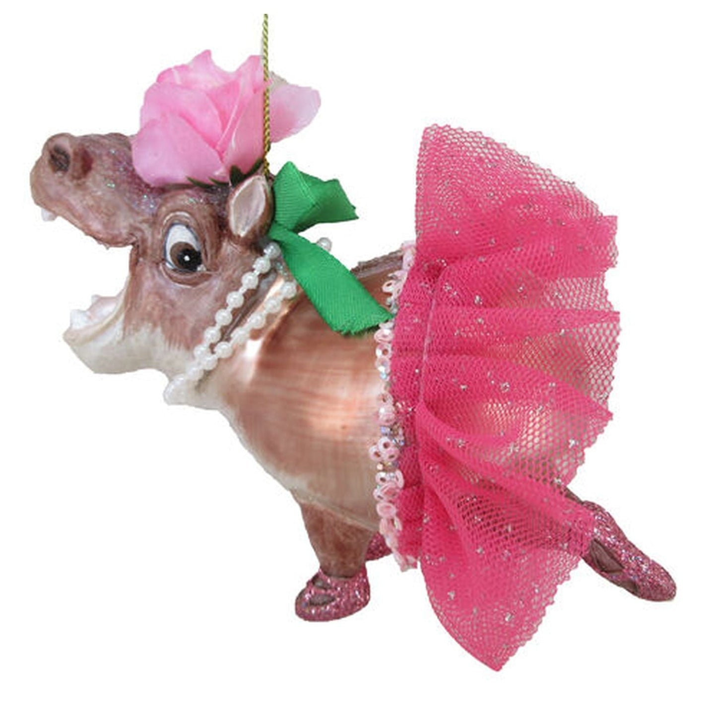 December Diamonds Party At The North Pole Ms Hippo With Tutu Ornament