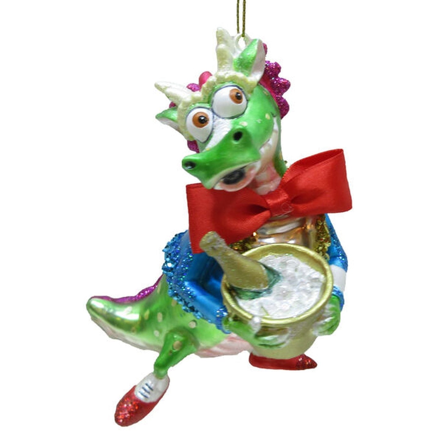 December Diamonds Party At The North Pole Mr Crocodile With Wine Ornament