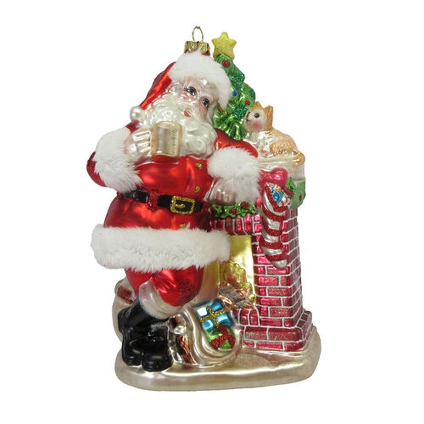 December Diamonds Christmas Carousel Santa With Chimney