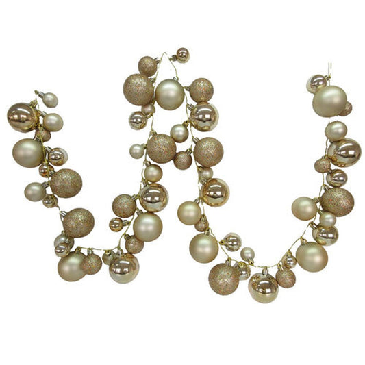 December Diamonds Winter Melody 6" Plastic Gold Ball Garland