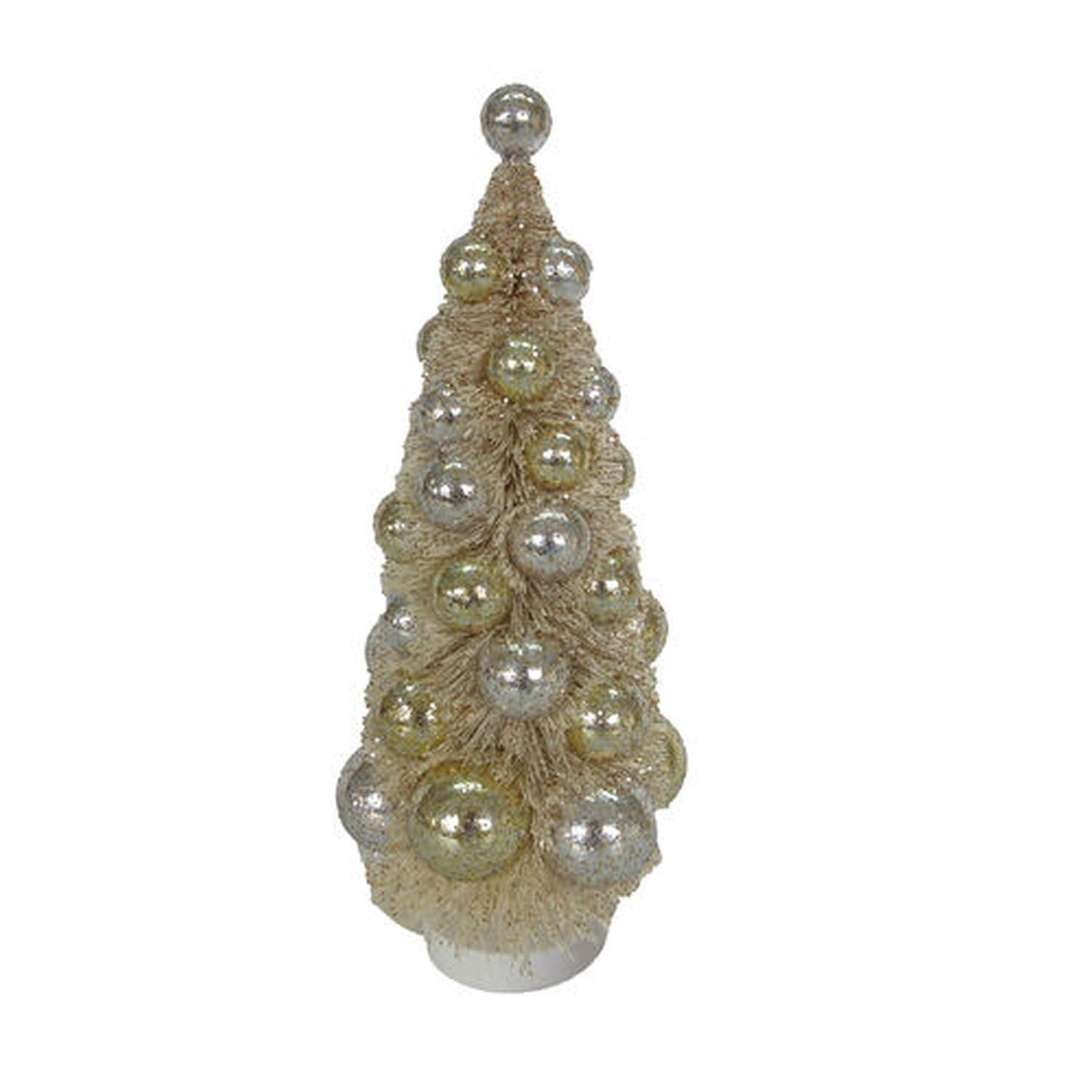 December Diamonds Winter Melody Cream Sisal Tree With Glold/Champagne Balls