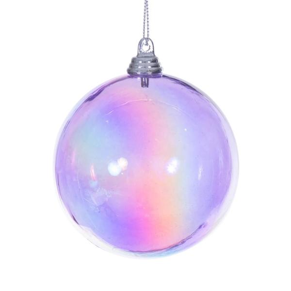 Santa's Sweet Shoppe Collection - Luxe Enamel Lavender Iridescent Glossy Ball Ornament