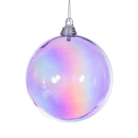 Santa's Sweet Shoppe Collection - Luxe Enamel Lavender Iridescent Glossy Ball Ornament