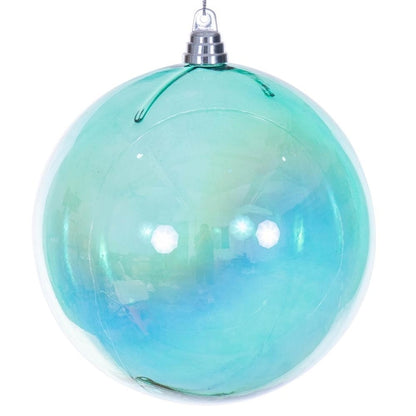 Santa's Sweet Shoppe Collection - Luxe Enamel Teal Iridescent Glossy Ball Ornament