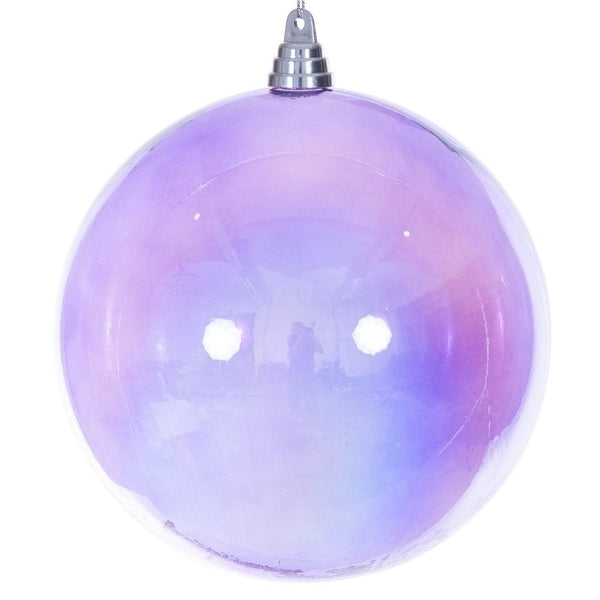 Santa's Sweet Shoppe Collection - Luxe Enamel Lavender Iridescent Glossy Ball Ornament