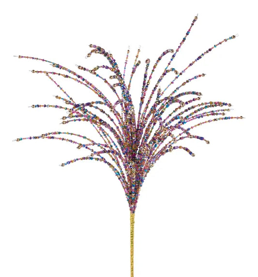24"L SEQUIN/GLASS BEAD SPIKE SPRAY FIESTA