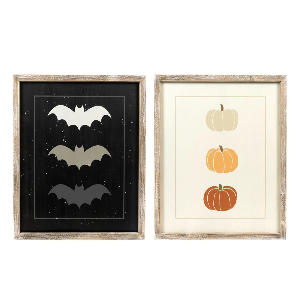 16x20  Reversible Wood Frame Sign (BAT/PUMPKIN)