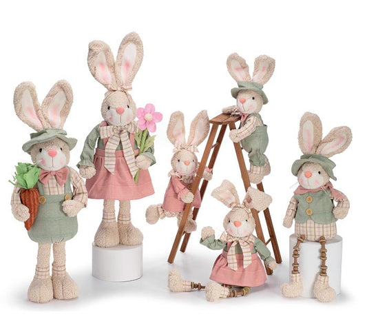 Easter bunny family decor - SET OF 5