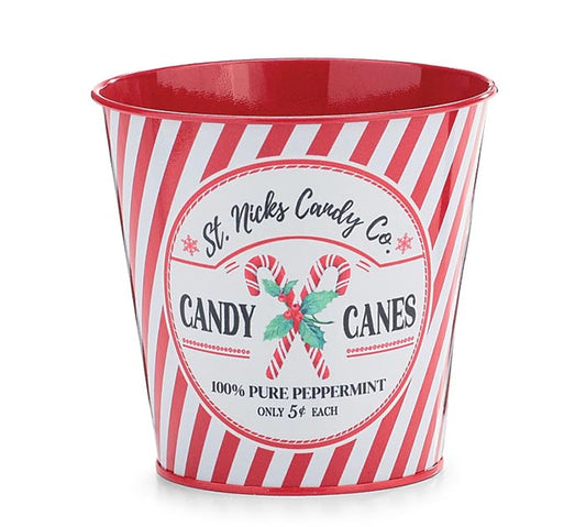 Santa's Sweet Shoppe Collection 4" CANDY CANE POT COVER