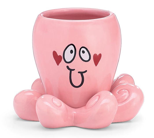 4" x 5"  PINK OCTOPUS SHAPE CERAMIC PLANTER