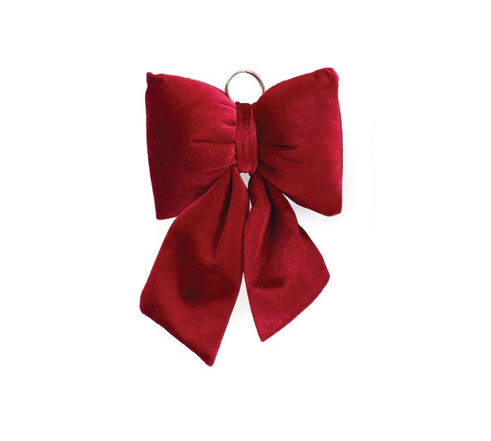 8.75" RED PLUSH VELVET BOW