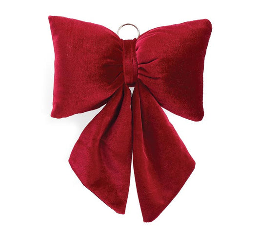 11" RED PLUSH VELVET BOW