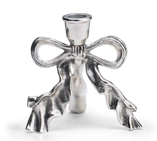 ROYAL COURT COLLECTION - 5.50" ALUMINUM BOW CANDLEHOLDER