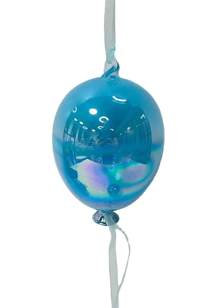 5.6" LUXE GLASS IRIDESCENT PEARLIZED BALLOON ORNAMENT