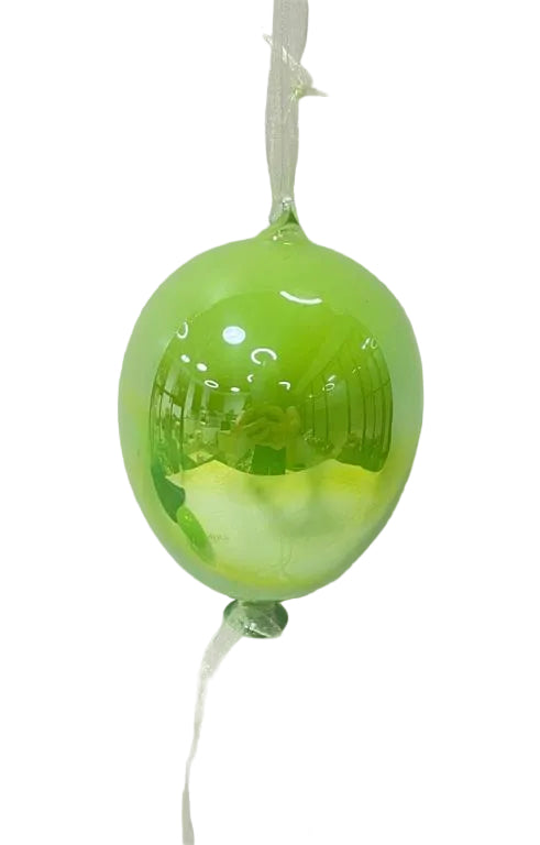 5.6" LUXE GLASS IRIDESCENT PEARLIZED BALLOON ORNAMENT