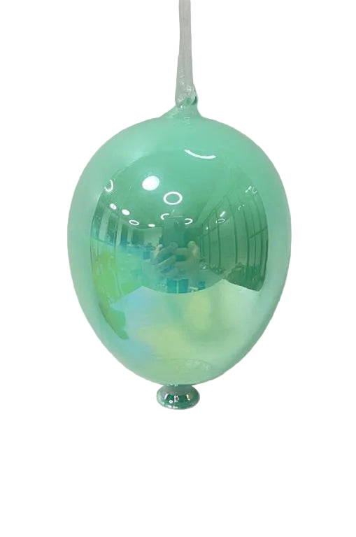 5.6" LUXE GLASS IRIDESCENT PEARLIZED BALLOON ORNAMENT